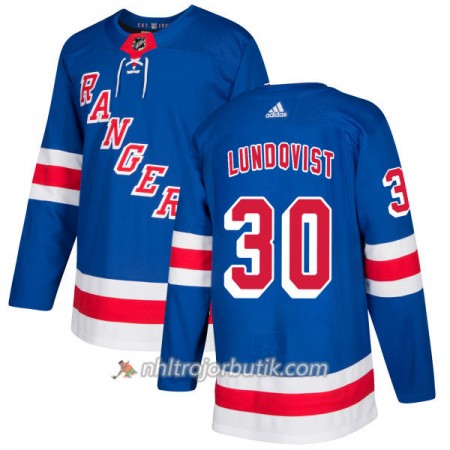 Män Ishockey New York Rangers Tröja Henrik Lundqvist 30 Adidas 2017-2018 Royal Authentic